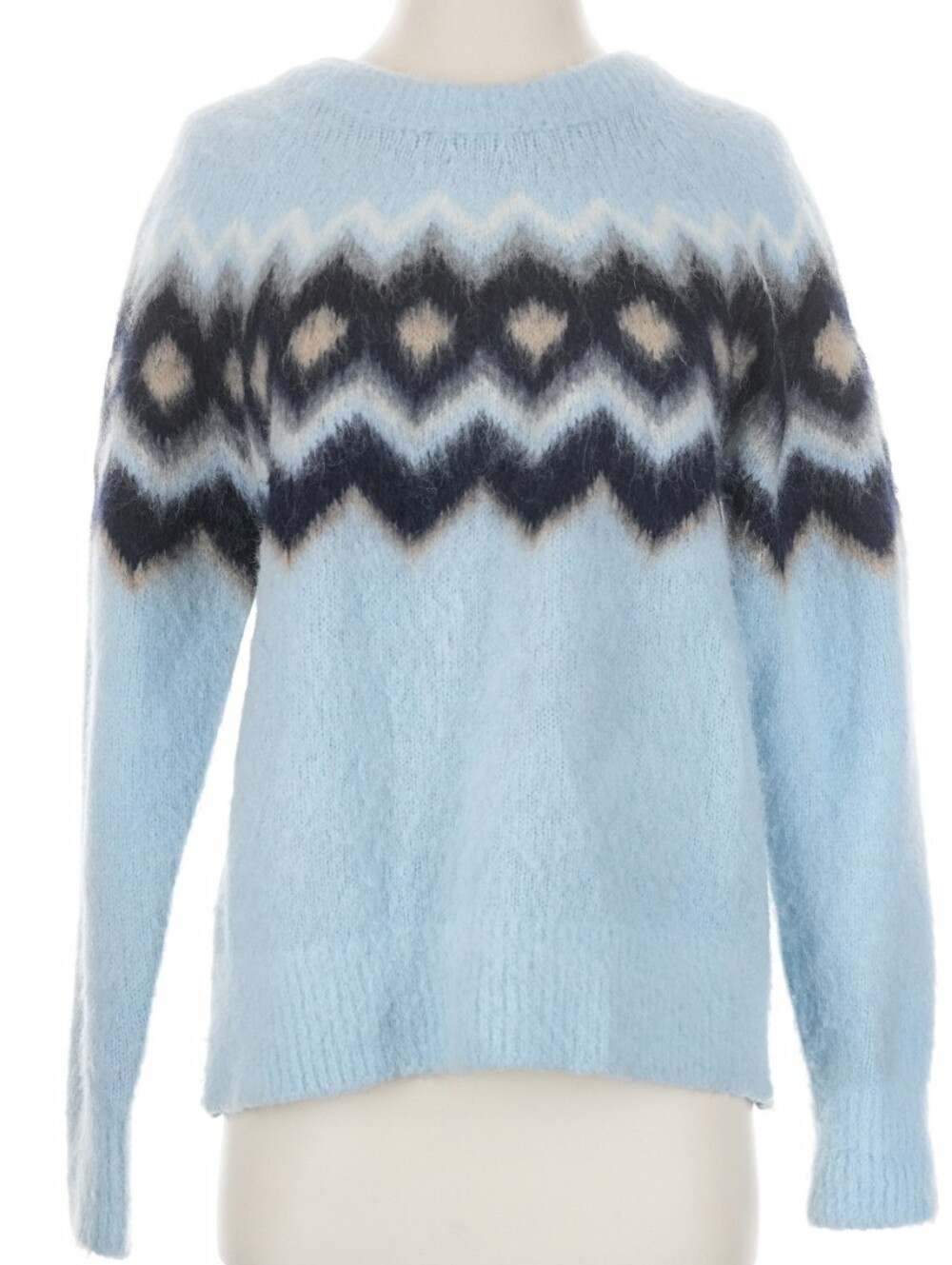 A.L.C. Light Blue‎ Fair Isle Crewneck Sweater. Small